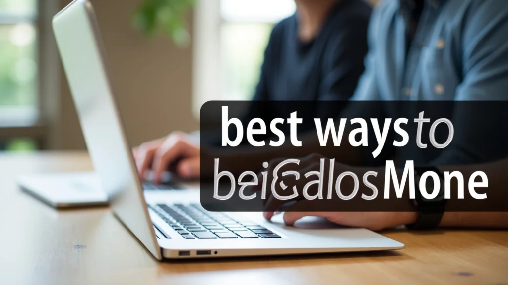 The image shows diverse digital tools and symbols representing creative ways to make money online.