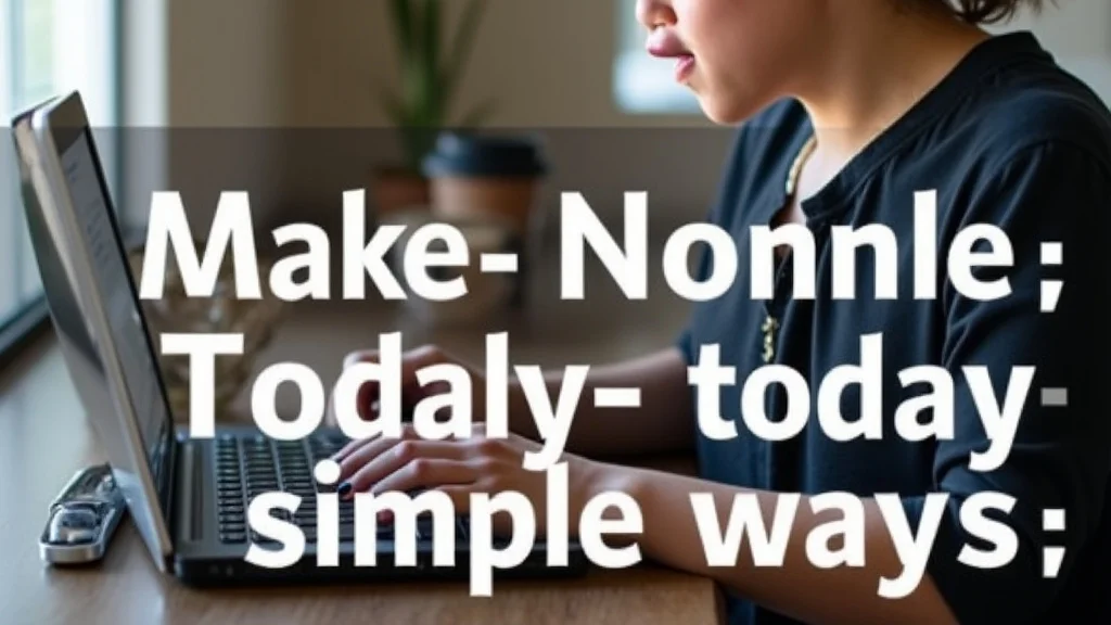 The image shows a person happily working on a laptop, representing fast and simple ways to make money online today.