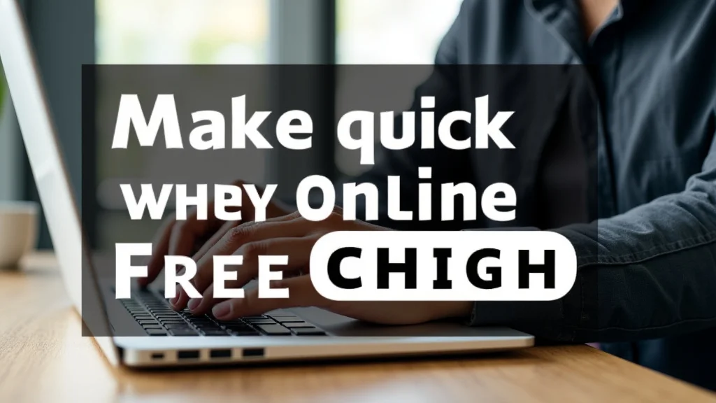 The image shows hands holding a phone displaying a laptop with a Make Quick Money Online Free Guide overlay.